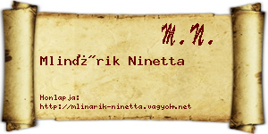 Mlinárik Ninetta névjegykártya